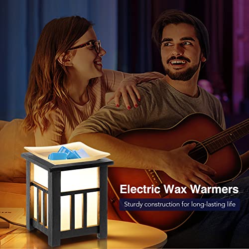 YUWENUS Electric Wax Melt Warmer Home Bedroom SPA Wood Wax Warmer for Scented Wax Burner for Office Black 